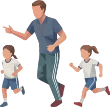 親子でランニングするイラスト